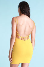 Load image into Gallery viewer, DK TEALEAF TUBLAR ELASTIC SPAGHETTI DETAILED BACK MINI DRESS

