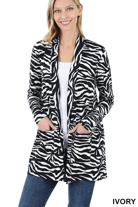 ZEBRA PRINT CARDIGAN