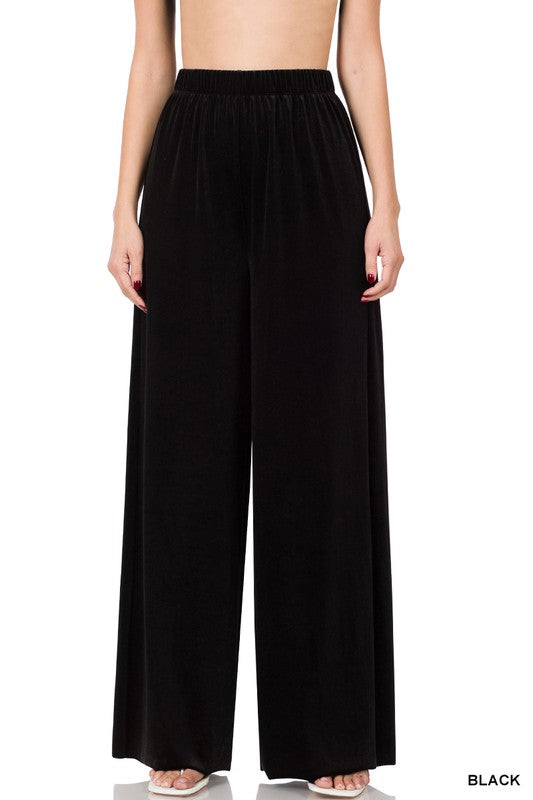 PLUS VELVET WIDE LEG PANTS