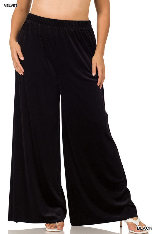 PLUS VELVET WIDE LEG PANTS