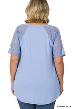 Load image into Gallery viewer, PLUS LACE DETAIL SHORT SLEEVE
