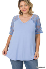 Load image into Gallery viewer, PLUS LACE DETAIL SHORT SLEEVE
