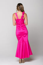 Load image into Gallery viewer, BLACK SOLID V-NECK EVENING DRESS
