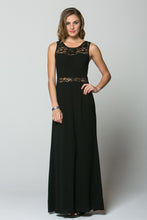 Load image into Gallery viewer, BLACK SOLID COLOR LACE PANELED TANK DRESS
