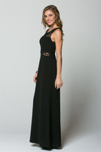 Load image into Gallery viewer, BLACK SOLID COLOR LACE PANELED TANK DRESS
