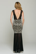 Load image into Gallery viewer, MAGENTA SHEER INSERT LACE GOWN
