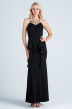 Load image into Gallery viewer, BLACK EMBELLISHED NECK GOWN
