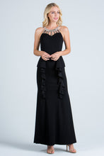 Load image into Gallery viewer, BLACK EMBELLISHED NECK GOWN
