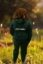 Load image into Gallery viewer, WOMEN FRENCH TERRY ZIPPER HOODIE JACKET &amp; JOGGERS PANTS SET DK GREEN -JESUS CARES
