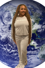 Load image into Gallery viewer, Women Plus Cotton Raglan Sleeve Top &amp; Lounge Pants Color Heather Grey-&quot;GOD IS THE GREATEST&quot;
