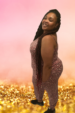 Load image into Gallery viewer, PLUS LEOPARD PRINT V-NECK CAMI &amp; LOUNGE JOGGER PANTS-CRANBERRY
