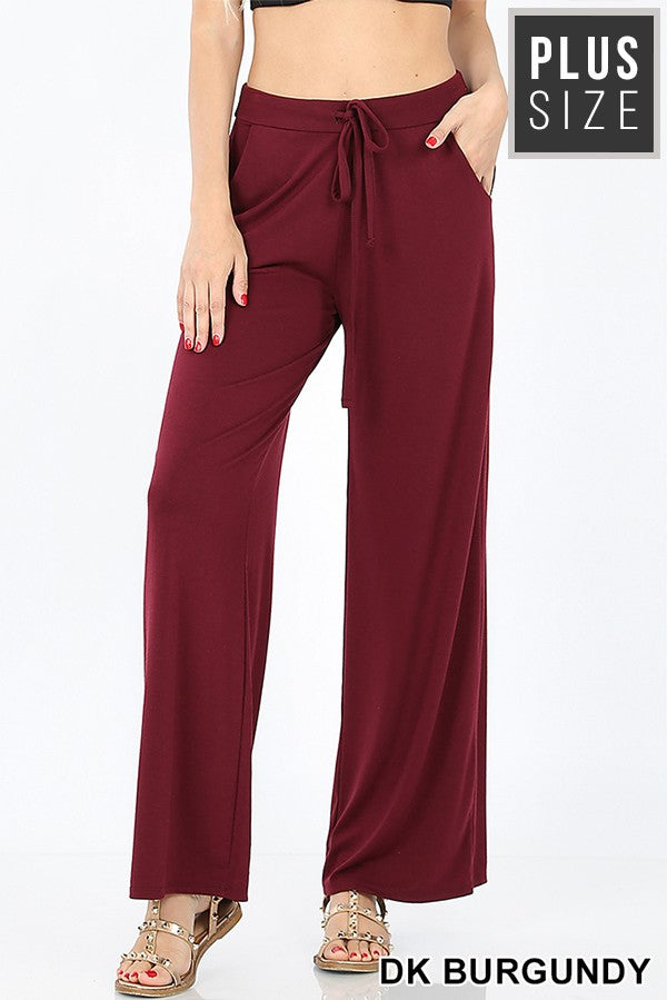 Plus Lounge Dk Burgundy Pants Loose Fit