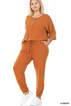 Load image into Gallery viewer, Plus Half Sleeve Jogger Jumpsuit with Pockets

