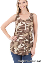 Load image into Gallery viewer, CAMOUFLAGE PRINT SLEEVELESS ROUND-NECK TOP
