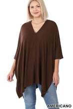 Load image into Gallery viewer, PLUS PREMIUM FABRIC OVERSIZE V NECK PONCHO
